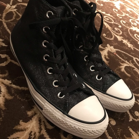 Black sparkle high-top converse - Picture 5 of 5